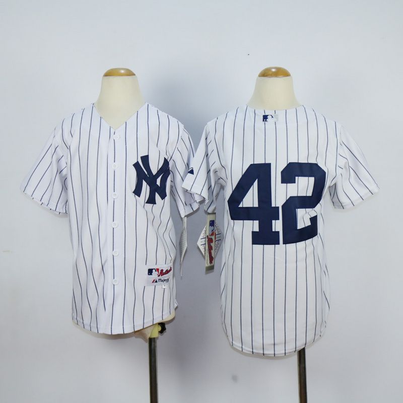 Youth New York Yankees #42 Rivera White MLB Jerseys->new york yankees->MLB Jersey